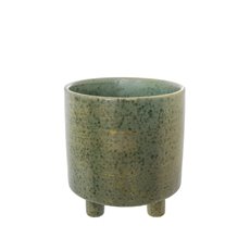 Large Flower Pots & Planters - Ceramic Premium Cresta Pot Green (15.5x15.5cmH)