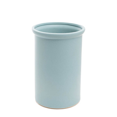 Ceramic Aphrodite Cylinder Vase Satin Matte Blue (16x22cmH)
