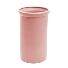 Satin Matte Collection - Ceramic Aphrodite Cylinder Vase Satin Matte Pink (16x28cmH)