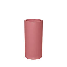 Satin Matte Collection - Ceramic Cylinder Pot Satin Matte Chateau Rose (10x20cmH)