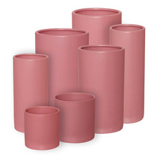 Ceramic Cylinder Pot Satin Matte Chateau Rose (13x23cmH)