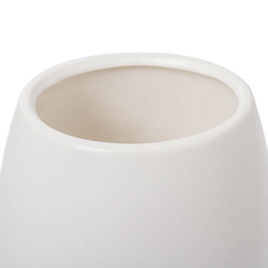 Ceramic Taron Belly Pot Matte White (13x10cmH)