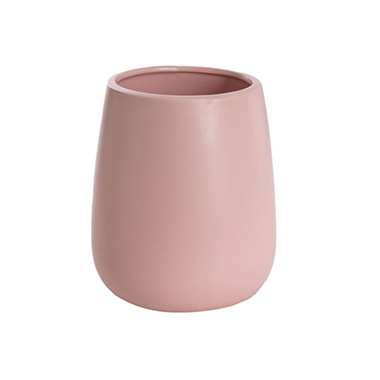 Ceramic Taron Belly Pot Matte Soft Pink(17.5x20cmH)