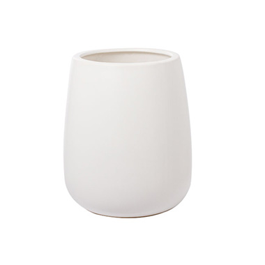 Trend Ceramic Pots - Ceramic Taron Belly Pot Matte White (17.5x20cmH)