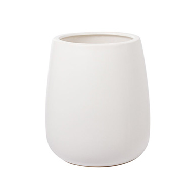 Trend Ceramic Pots - Ceramic Taron Belly Large Pot Matte White (24X25cmH)