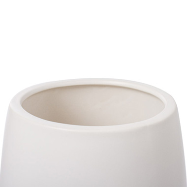 Ceramic Taron Belly Large Pot Matte White (24X25cmH)
