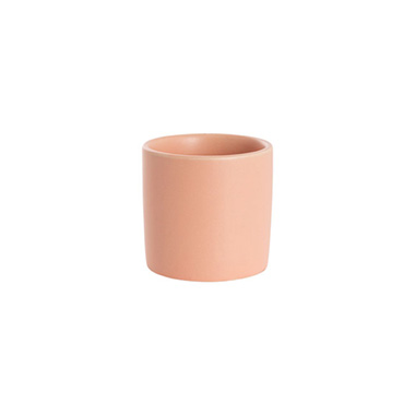 Ceramic Pots - Satin Matte Collection - Ceramic Cylinder Pot Mini Satin Matte Coral (8x7cmH)