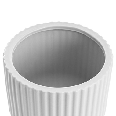 Ceramic Cyprus Egg Cup Vase Matte White (12Dx16cmH)