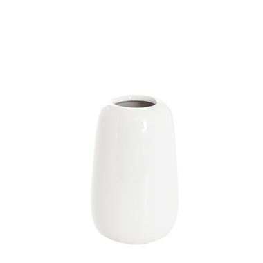 Ceramic Vase - Ceramic Cone Vases Glossy White (11Dx18cmH)
