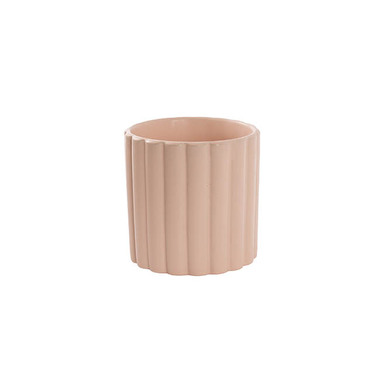 Satin Matte Collection - Ceramic Cylinder Lily Pot Matte Blush Pink (12Dx12cmH)