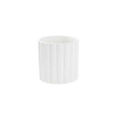 Satin Matte Collection - Ceramic Cylinder Lily Pot Matte White (12Dx12cmH)