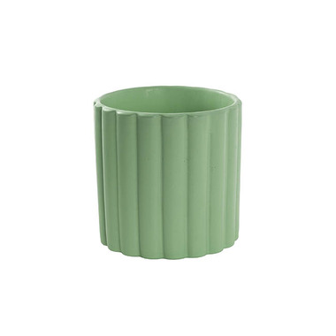 Satin Matte Collection - Ceramic Cylinder Lily Pot Matte Eucalyptus (14Dx14cmH)
