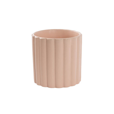 Satin Matte Collection - Ceramic Cylinder Lily Pot Matte Blush Pink (14Dx14cmH)