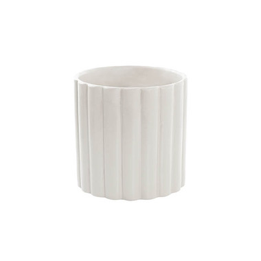 Satin Matte Collection - Ceramic Cylinder Lily Pot Matte White (14Dx14cmH)