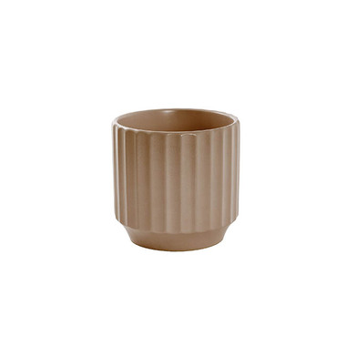 Satin Matte Collection - Ceramic Cylinder Sandra Pot Matte Mocha (12Dx12cmH)