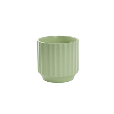 Satin Matte Collection - Ceramic Cylinder Sandra Pot Matte Sage (12Dx12cmH)