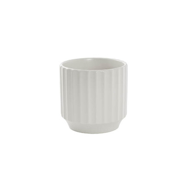 Satin Matte Collection - Ceramic Cylinder Sandra Pot Matte White (12Dx12cmH)