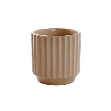 Satin Matte Collection - Ceramic Cylinder Sandra Pot Matte Mocha (14Dx14cmH)