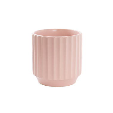 Satin Matte Collection - Ceramic Cylinder Sandra Pot Matte Peach Skin (14Dx14cmH)