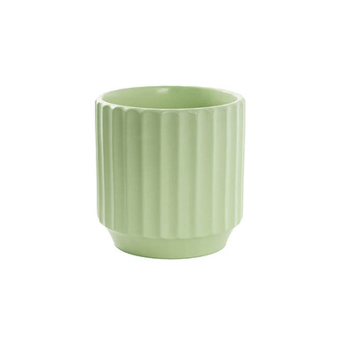 Satin Matte Collection - Ceramic Cylinder Sandra Pot Matte Sage (14Dx14cmH)