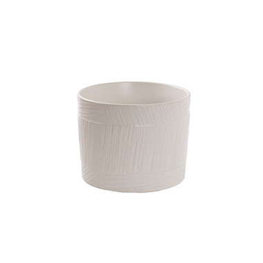 Satin Matte Collection - Ceramic Cylinder Jade Pot Matte White (16.5Dx12.7cmH)