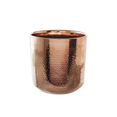 Metallic Pots - Ceramic Metallic Cylinder Pot Copper (15.5x15cmH)