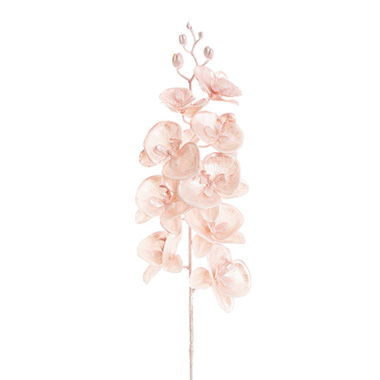 Artificial Metallic Flowers - Phalaenopsis Orchid 9 Flowers Metallic Pink (88cmH)