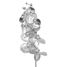 Artificial Orchids - Phalaenopsis Orchid 9 Flowers Metallic Silver (75cmH)