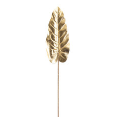 Artificial Metallic Leaves - Monstera Narrow Long Philo Leaf Metallic Gold (84cmH)