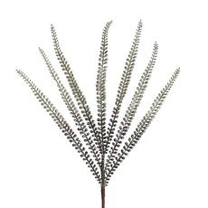 Christmas Flowers & Greenery - Artificial Glitter Fern Leaf Spray Soft Sage (90cmH)