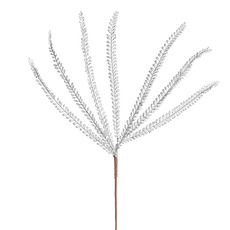 Christmas Flowers & Greenery - Artificial Fern Leaf Spray Metallic Silver (90cmH)