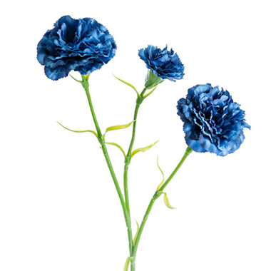 Artificial Carnation - Carnation Ruffle 3 Head Spray Deep Blue (61cmH)