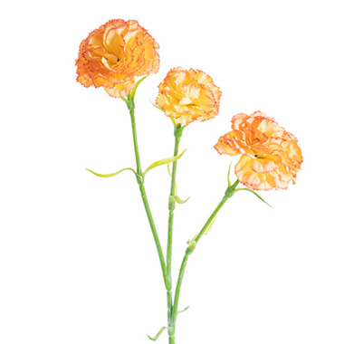 Artificial Carnation - Carnation Ruffle 3 Head Spray Orange (61cmH)