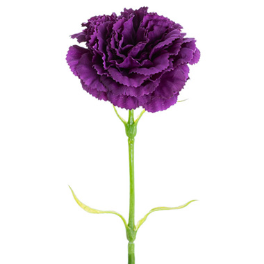 Artificial Carnation - Carnation Ruffle Stem Dark Purple (42cmH)