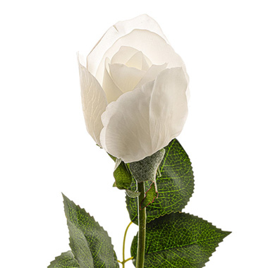 Real Touch Roses - Real Touch Bella Rose Bud White (60cmH)