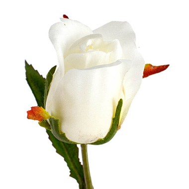 Artificial Roses - Siena Silk Rose Bud White (66cmH)