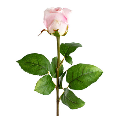 Siena Silk Rose Large Bud Half Open Pink (66cmH)