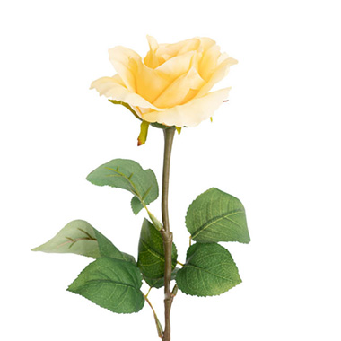Siena Silk Rose Open Soft Yellow (67cmH)