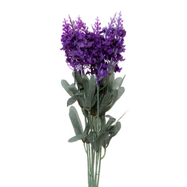 Other Artificial Bouquets - Lavender Bunch 10 Flowers Dark Purple (33cmH)