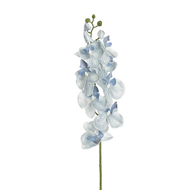 Artificial Orchids - Phalaenopsis Orchid Real Look 8 Flowers White Blue (78cmH)