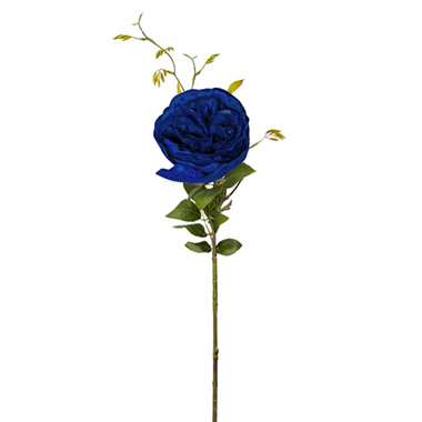 Artificial Roses - English Rose Spray Deep Blue (76cmH)