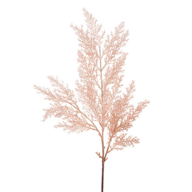 Artificial Dried Leaves - Cypress Fern Spray Soft Pink (64cmH)