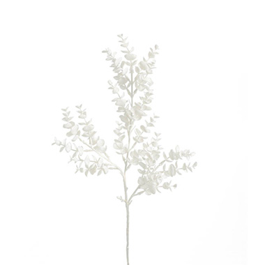Eucalyptus Baby Leaf Spray White (62cmH)