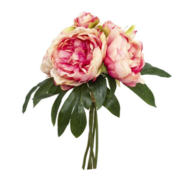 Artificial Peony Bouquets - Peony Bouquet Kiara 6 Heads Dusty Pink (35cm)