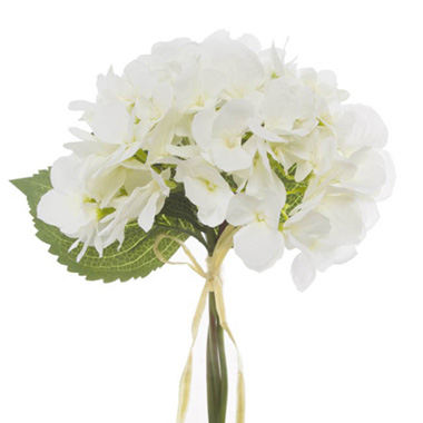 Artificial Hydrangea Bouquets - Hydrangea Victoria Bouquet White (32cmH)