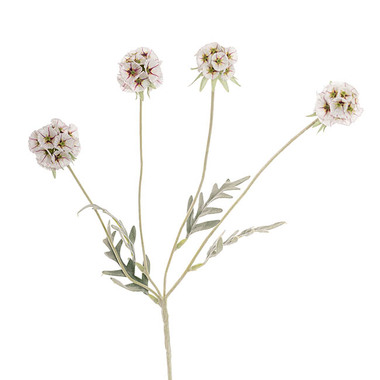 Other Artificial Flowers - Scabiosa Spray x 4 Heads White (60cmH)