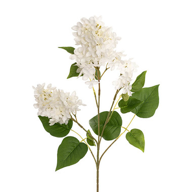 Other Artificial Flowers - Faux Lilac Flower Spray White (78cmH)