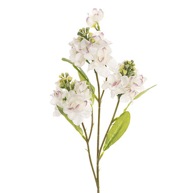 Other Artificial Flowers - Faux Stock Flower Spray x 3 Head White (65cmH)