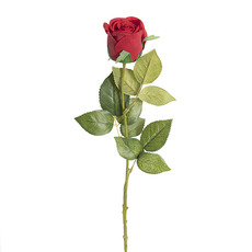 Siena Real Touch Rose Half Open Bud Red (65cmH)