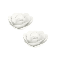 Flower Heads - Rose Paper Wall Flower Pack 2 White (20cmD)